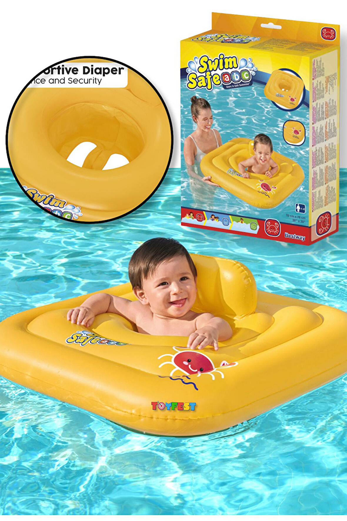 Swim Safe A Oturaklı Ayak Geçmeli Kare Bebek Yüzme Botu - (1 - 2 Yaş yada 15 kg kadar)