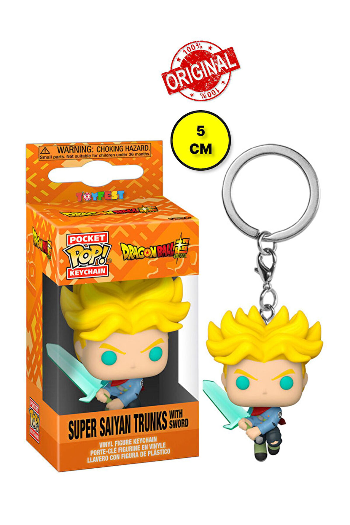 Funko Pocket Pop Dragon Ball Super Saiyan Trunks with Sword Figürlü Anahtarlık - 5 CM