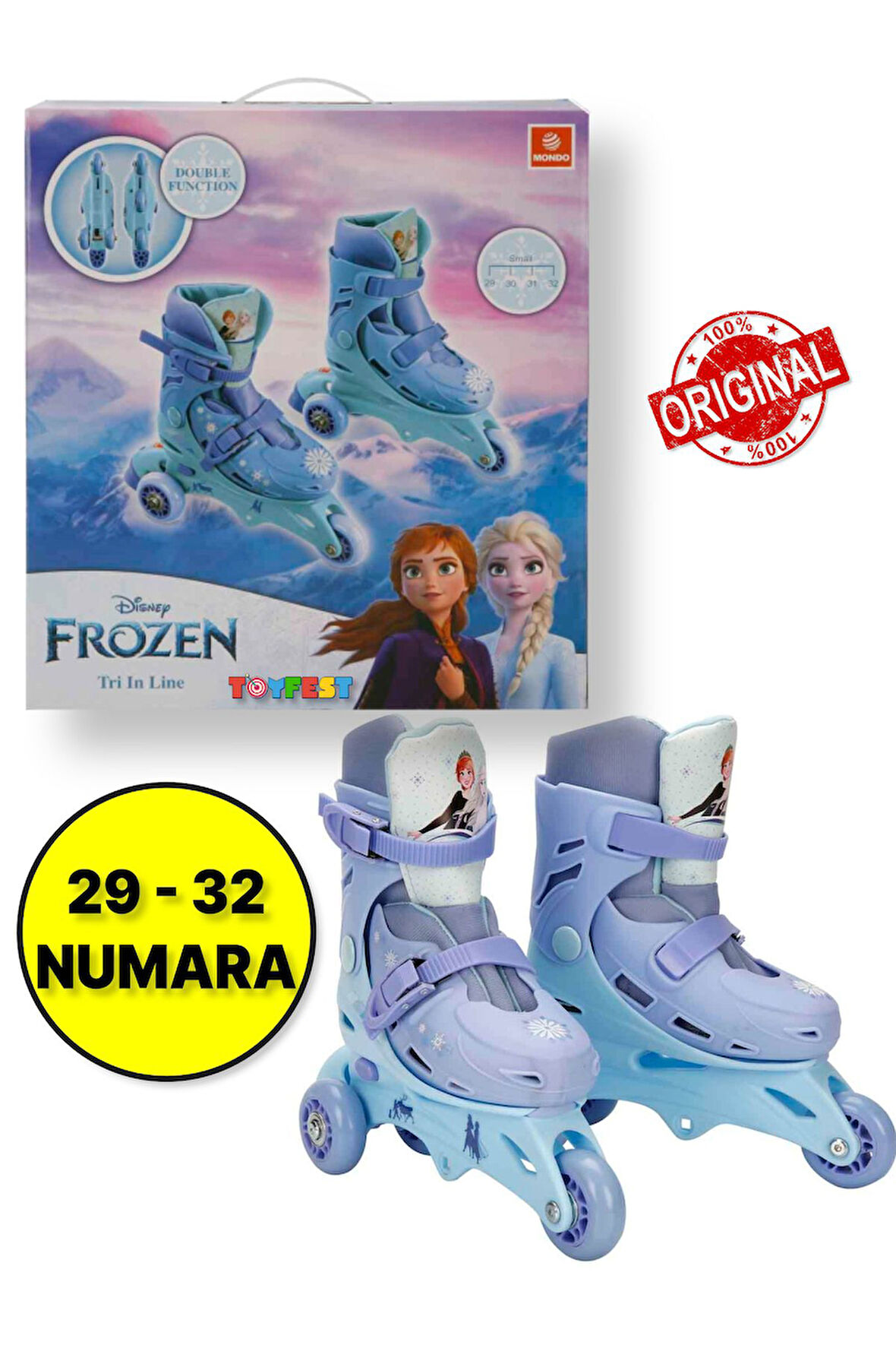Frozen Inline 3 Teker Paten -  (29 - 32 Numara için Ayarlanabilir)