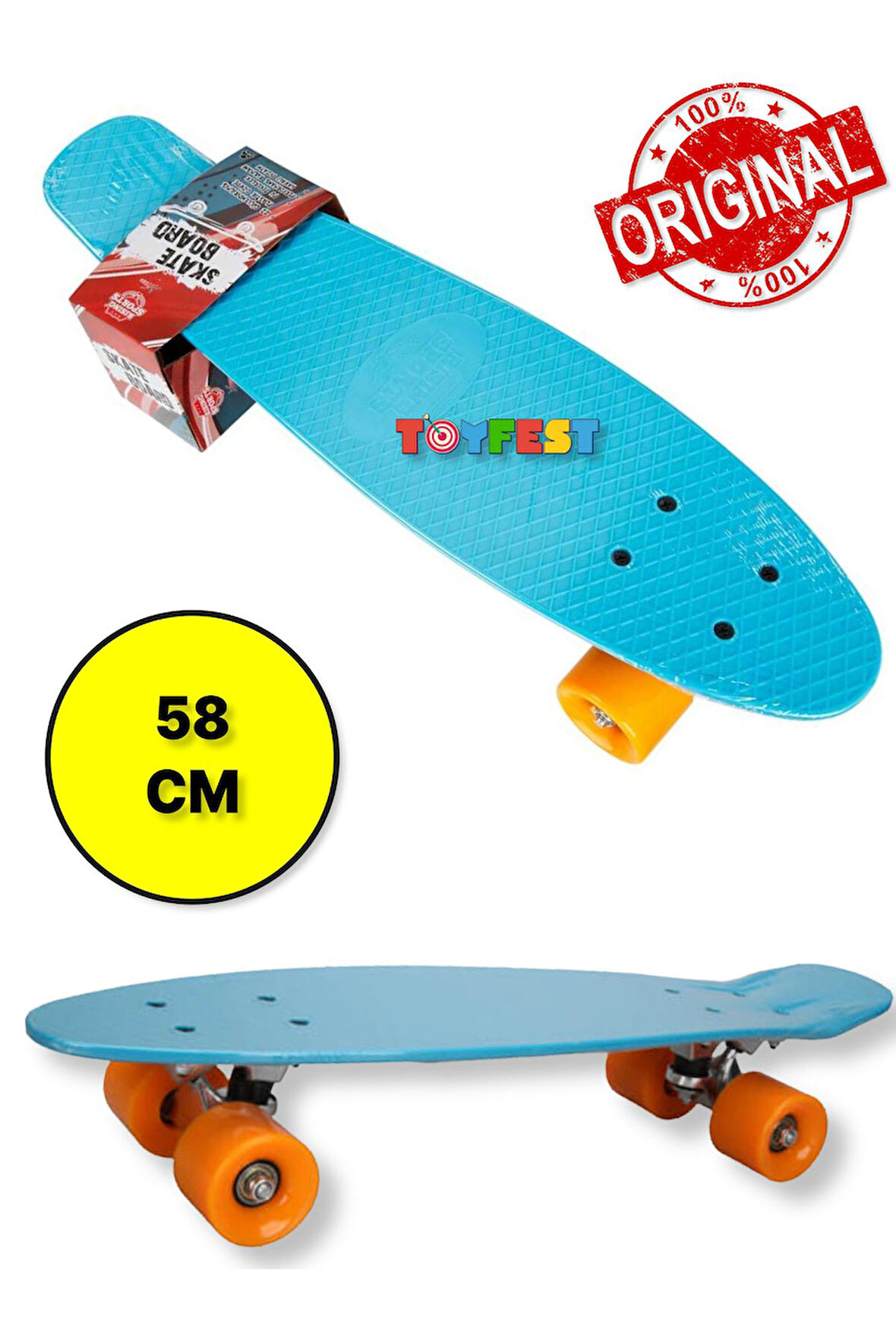 Plastik Kaykay Retroboard 58 cm - Mavi