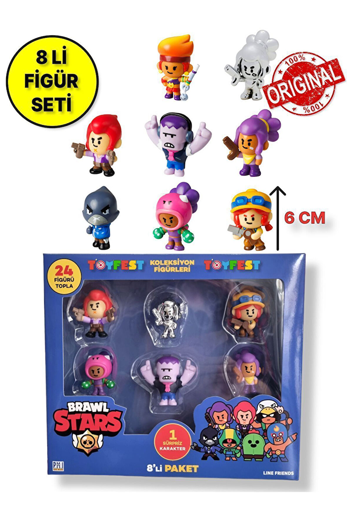 Brawl Star 8 Li Figür Seti - Model 3 - (AMBER CROW)