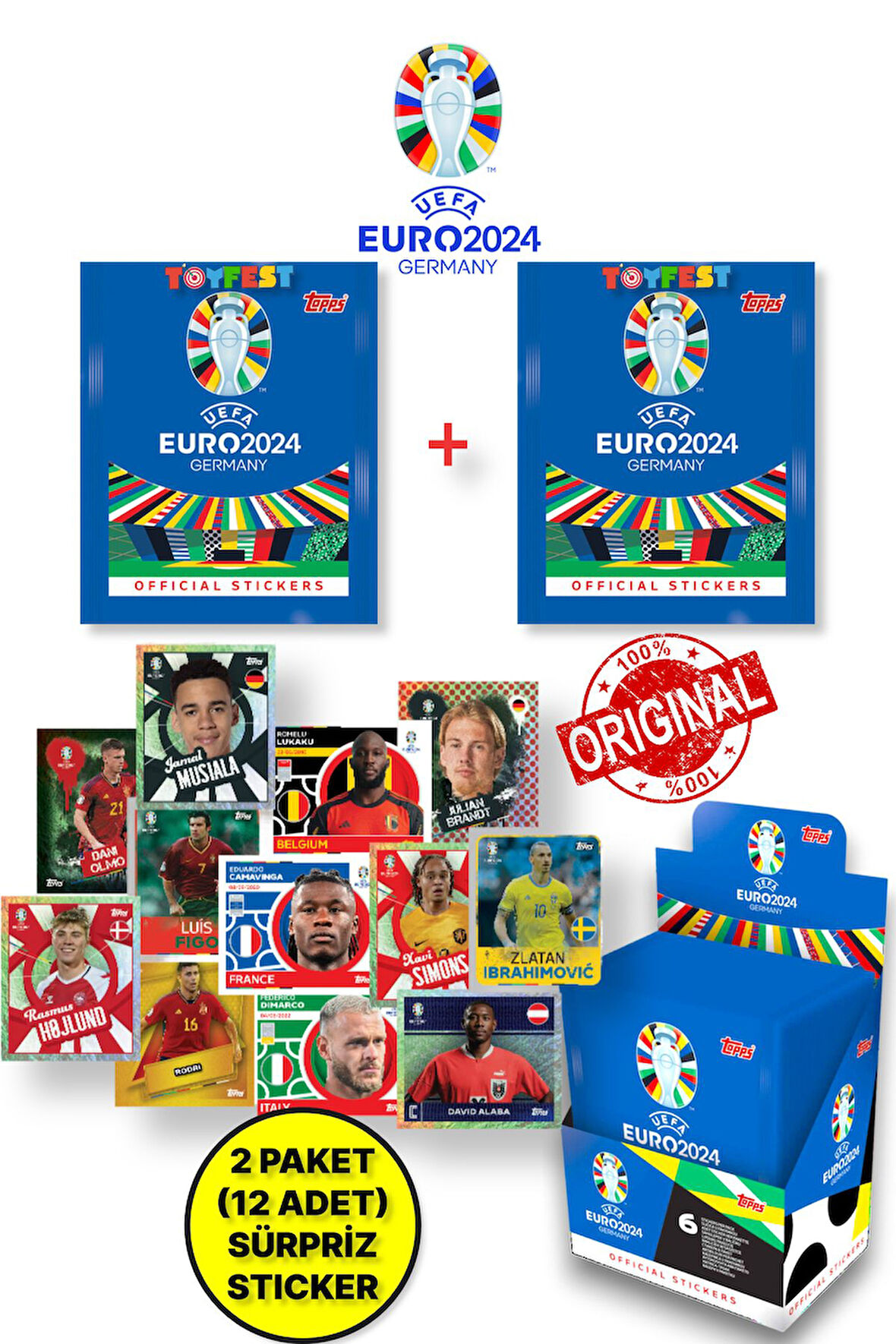 ALMANYA EURO 2024 Avrupa Şampiyonası Match Attax - 2 ADET Futbolcu Sticker Paketi (12 Adet Sticker)
