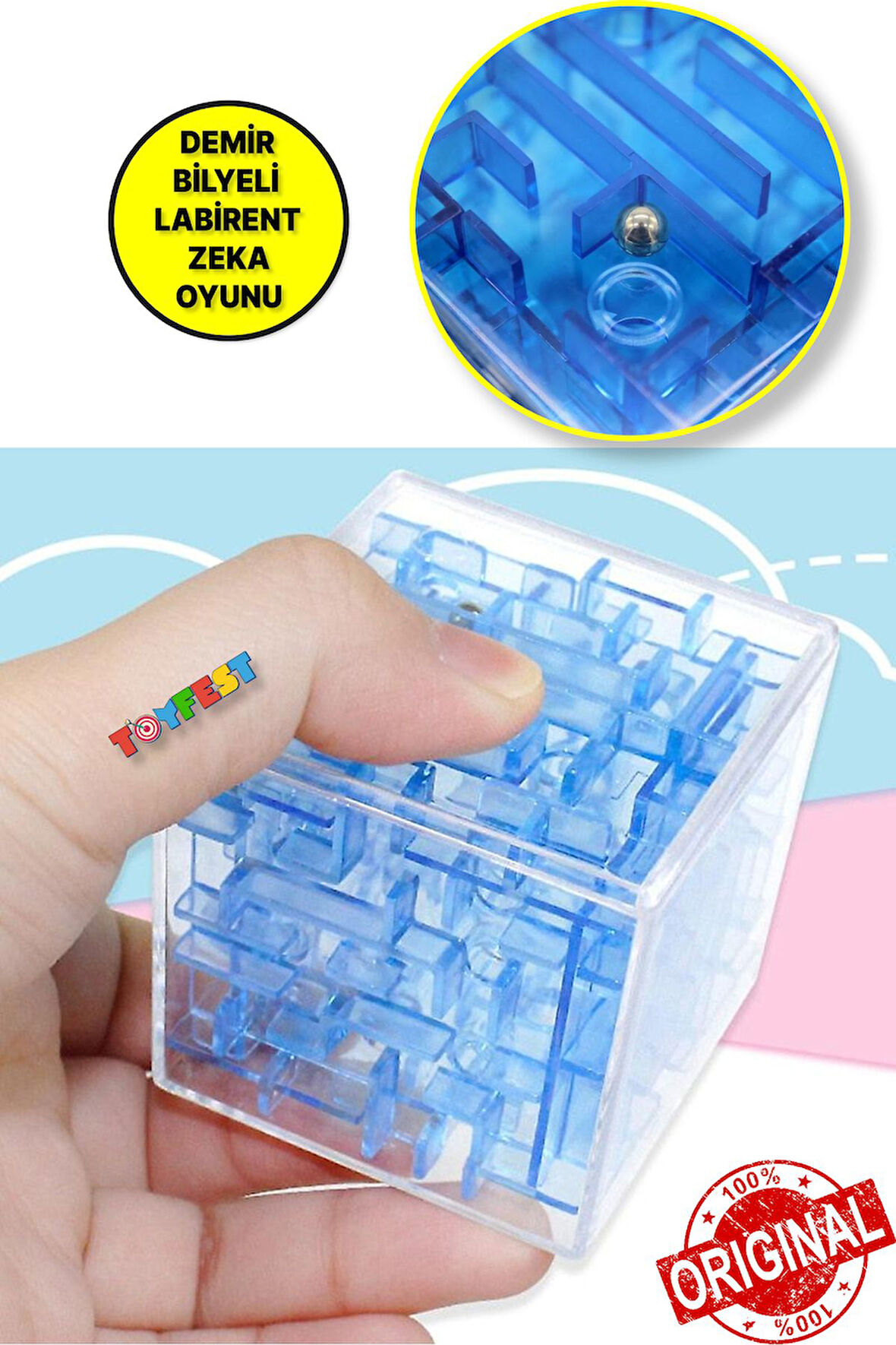 Demir Bilyeli Labirent Zeka Küpü Akıl Küpü Rübik Küp - Yeşil