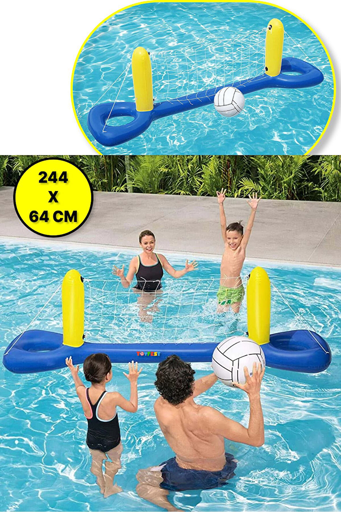 Deniz Havuz Şişme Su Voleybolu Fileli Oyun Seti - 244 X 64 CM BW52133
