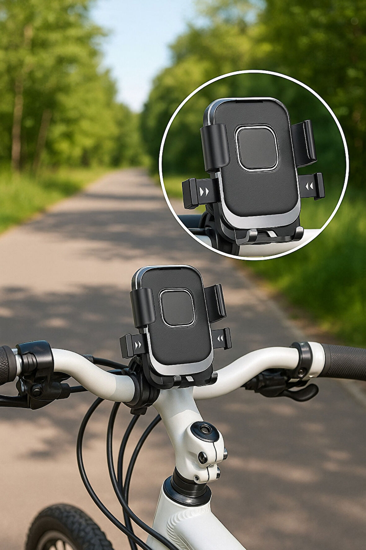 Motor,Motosiklet,Bisiklet ,Scooter İçin 360 Derece Dönebilen Gidon Versiyonu Telefon Tutucu Aparat