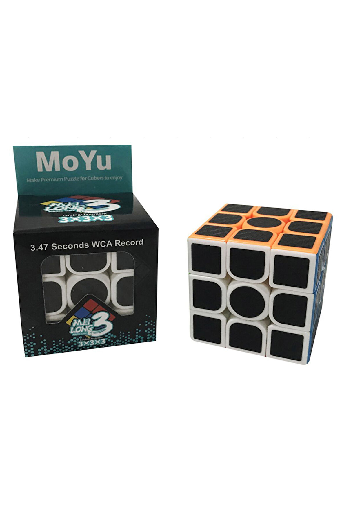 Moyu Fiber Karbon 3X3 Küp Hızlı Rübik Zeka Sabır Küpü