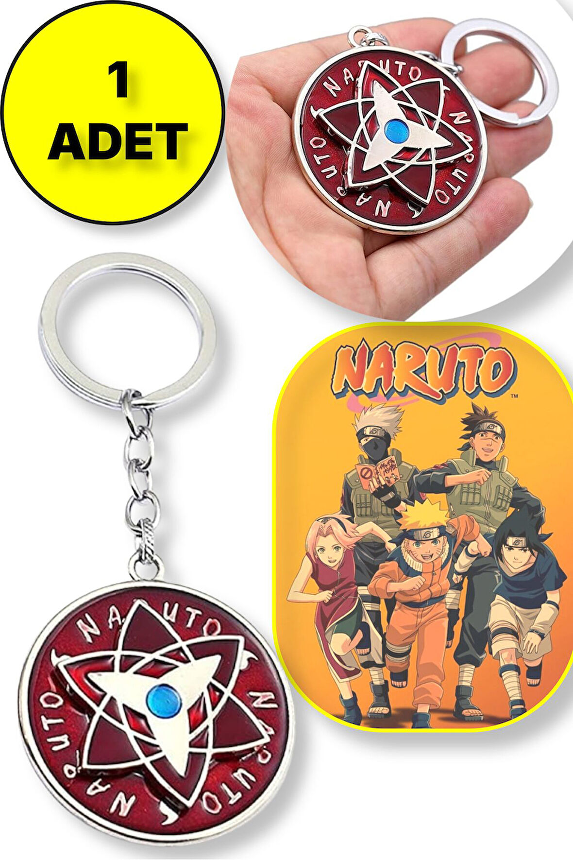 Naruto Yıldız Şekilli Metal Anahtarlık - 1 ADET