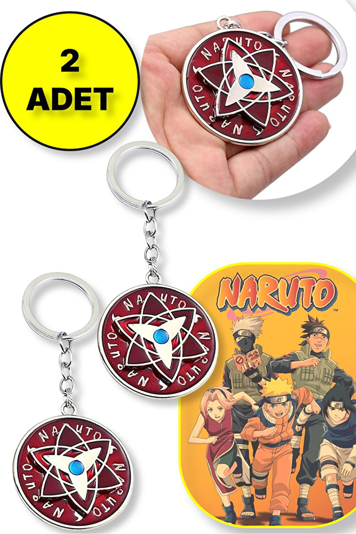 Naruto Yıldız Şekilli Metal Anahtarlık - 2 ADET