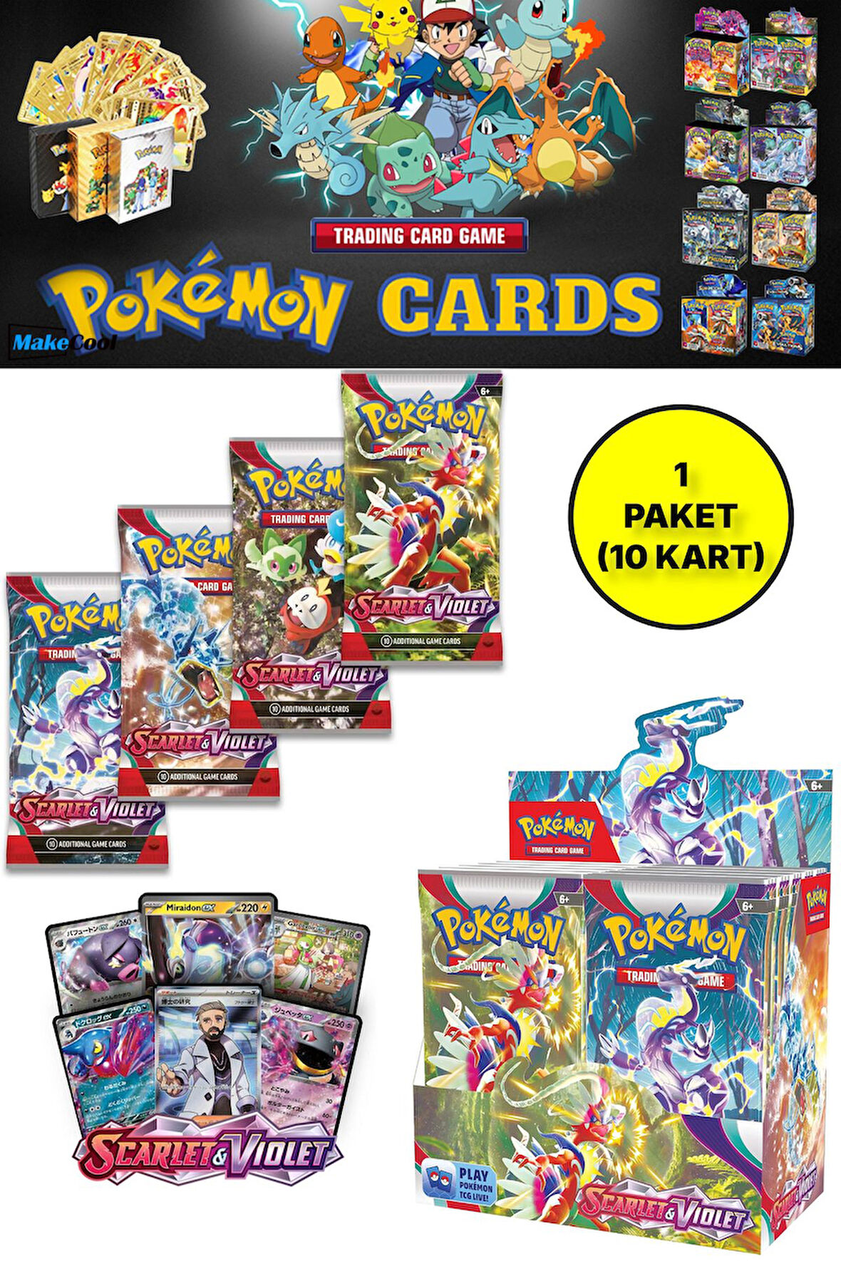 Pokemon Oyun Kartı TCG Scarlet & Violet Booster Pack - 1 Paket (10 KART)