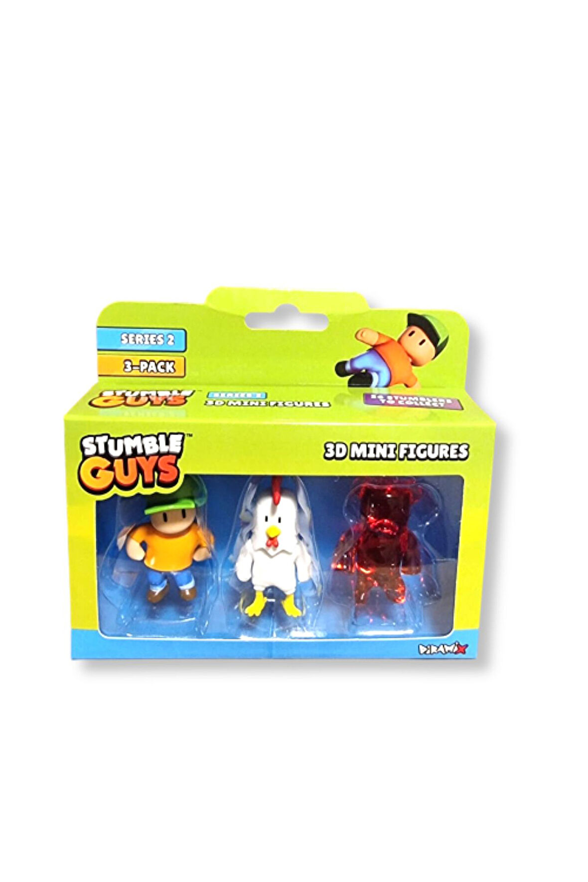 Stumble Guys Seri 2 - 3D Mini 3 lü Figür Seti - Mr. Stumble - Chicken - Cherri Bear