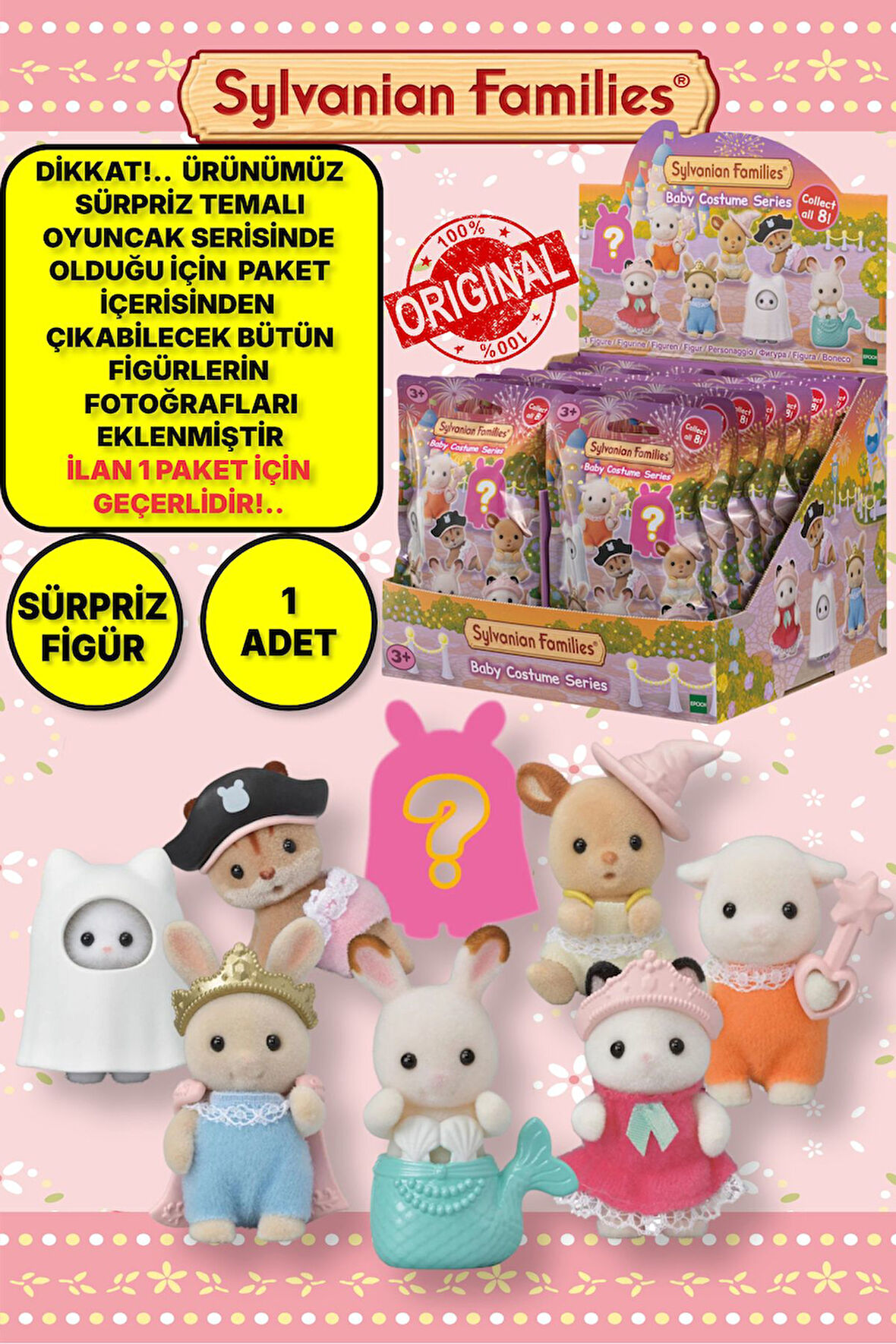 Sylvanian Families Sevimli Kostüm Temalı Sürpriz Mini Bebek - 5 CM - 1 ADET