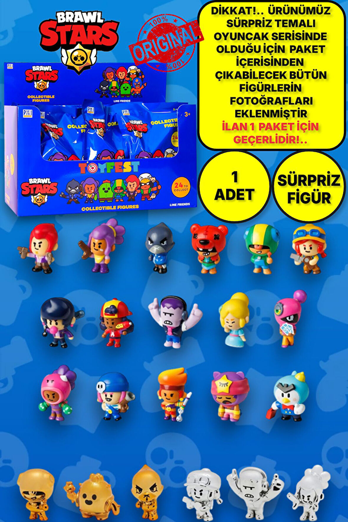 Brawl Stars Sürpriz Figür - 5 Cm - 1 Adet