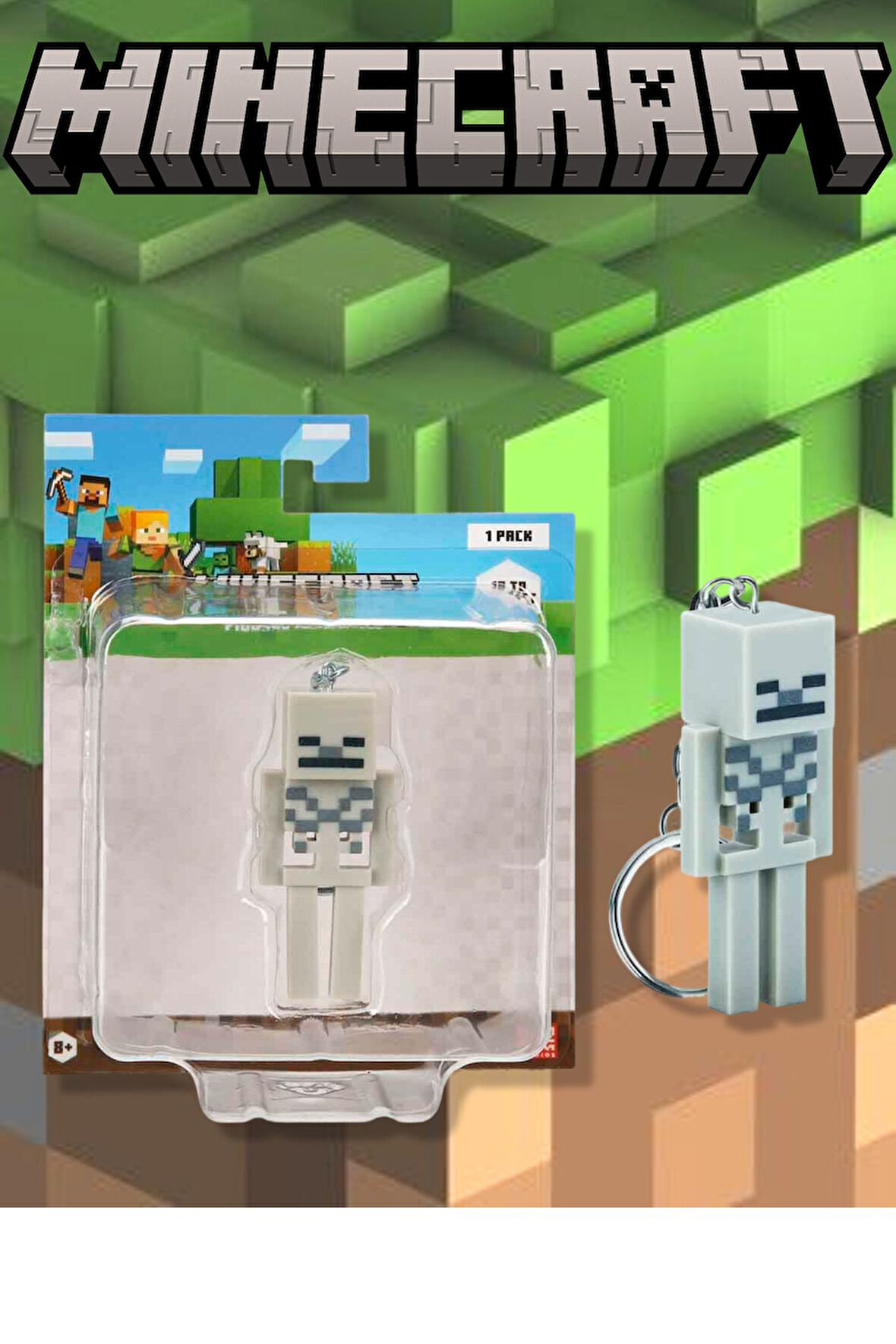 Minecraft 3D Figür Anahtarlık - Skelaton MODEL 6