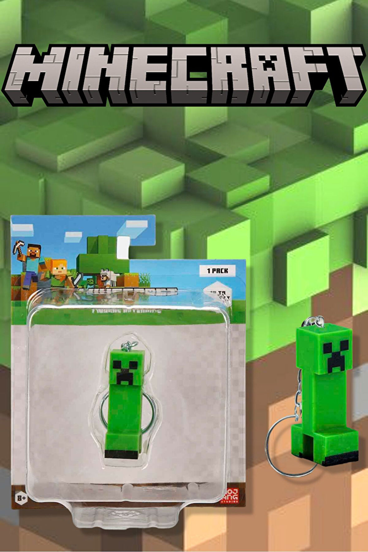 Minecraft 3D Figür Anahtarlık - Creeper MODEL 10