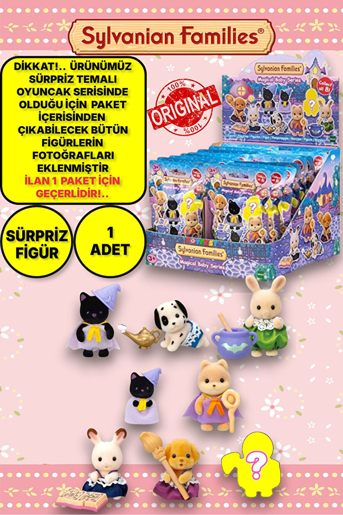 Sylvanian Families Minifigür Sihirli Kostüm Serisi Temalı  Sürpriz  Mini Bebek - 5 CM - 1 ADET