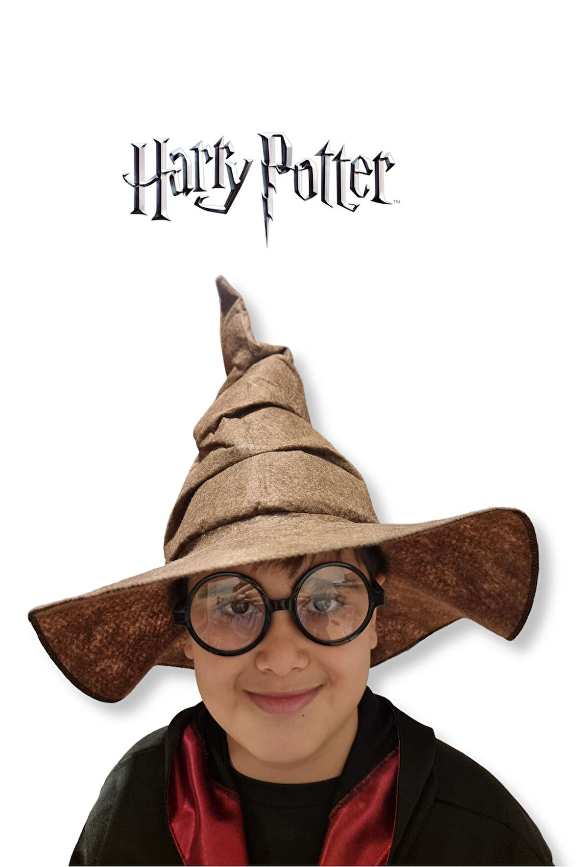 Harry Potter Figür Kostüm Aksesuarı Çocuk Boy Şapka Keçe Kumaş Kıvrımlı Kahverengi 6 Yaş +