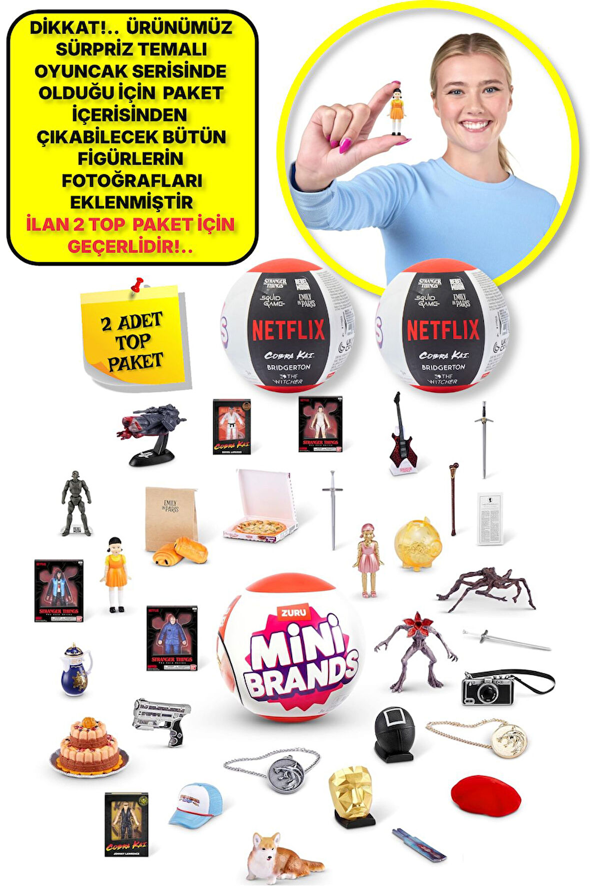 Mini Brands Mini Netflix Sürpriz Figürleri Top Paket - 2 ADET