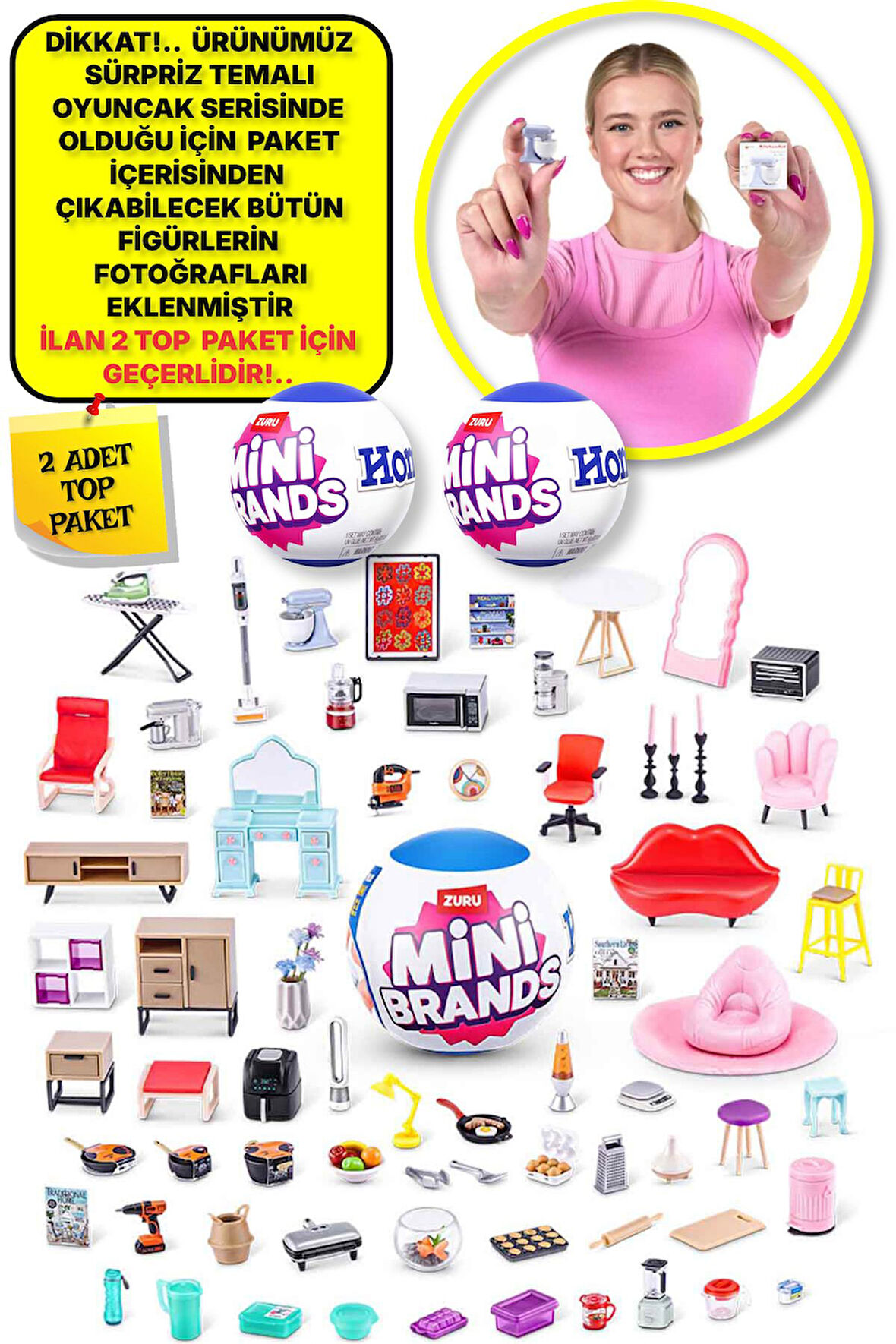 Mini Brands Mini Home Ev Eşyası Sürpriz Fügürleri Top Paket - 2 ADET