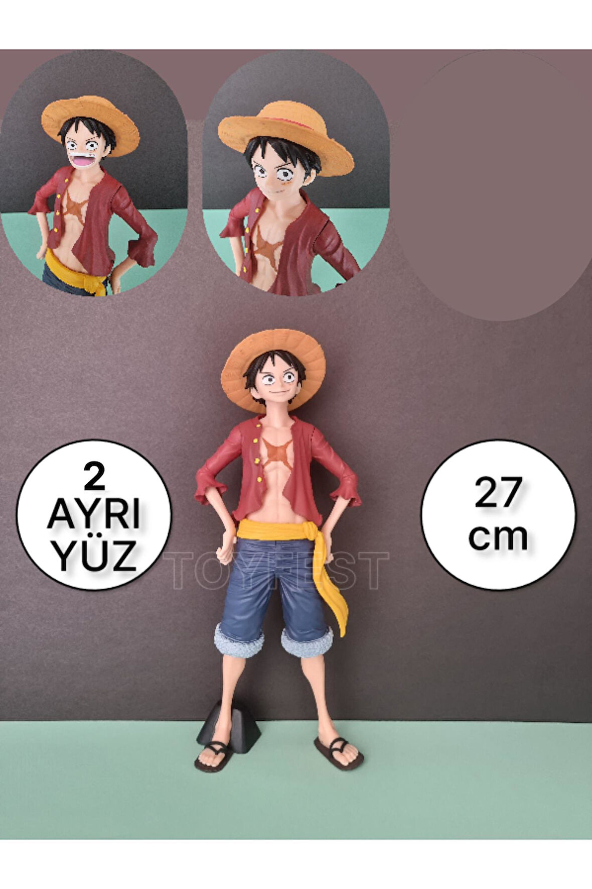 Anime One Piece Smile Monkey D. Luffy Figür - 27 cm