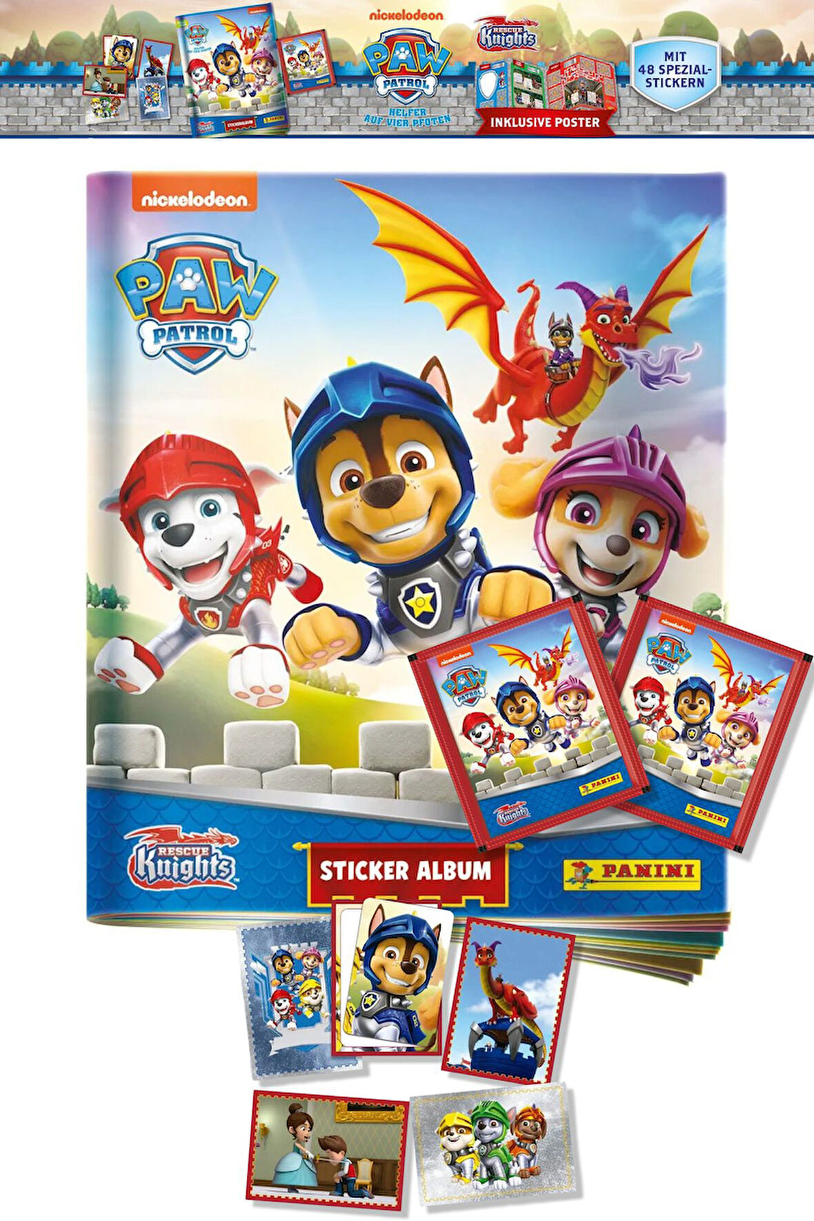 Panini Paw Patrol Sticker Çıkartma Albüm Dergisi + 2 Paket (10 Adet Sticker)