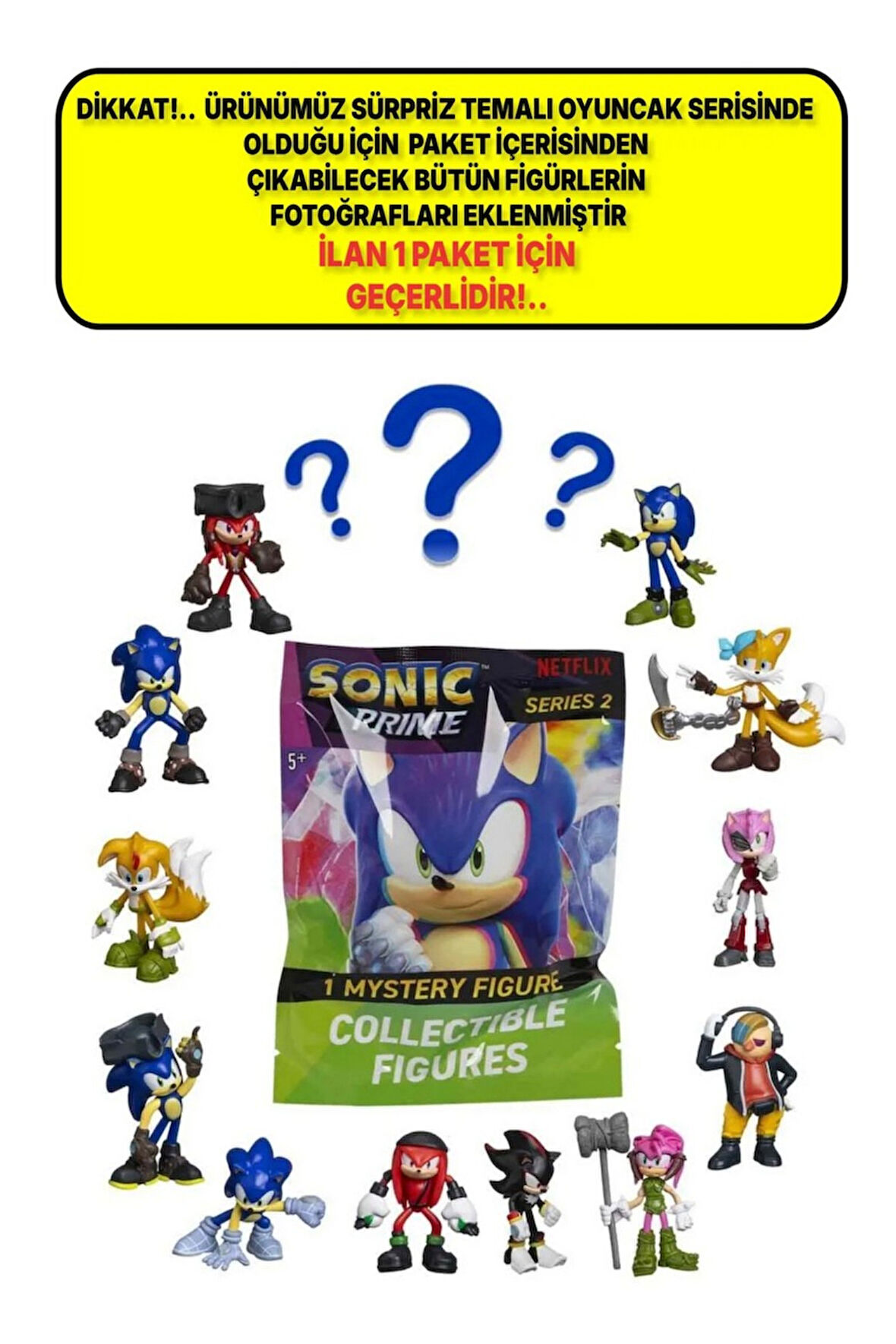 Sonic Prime TEKLİ Sürpriz Paket - 1 ADET 6.5 Cm - SADECE 1 FİGÜR GÖNDERİLİYOR LÜTFEN DİKKAT!...