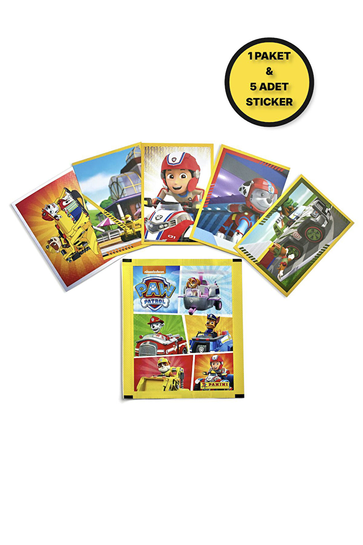 Sarı Seri Panini Paw Patrol Sticker Çıkartma - 1 Paket ( 5 Adet Sticker )