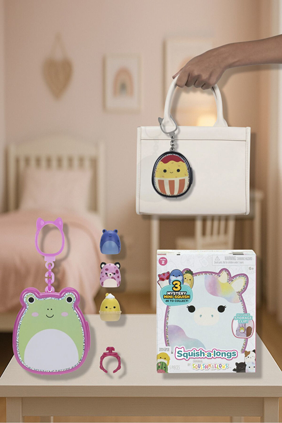 Squish - a - longs Mini Squish Sürpriz Figür Seti – Anahtarlık Yüzük & 3 Mini Karakterli Oyun Kutusu