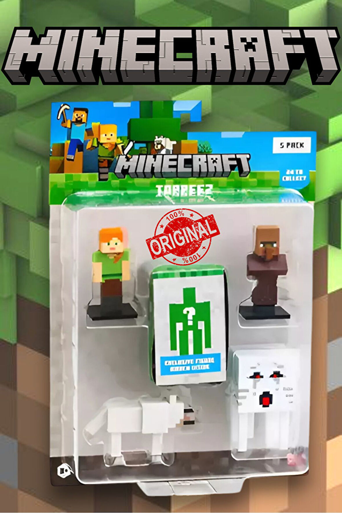 Minecraft 3D Figür Toppeez 5'li Set - MODEL 1