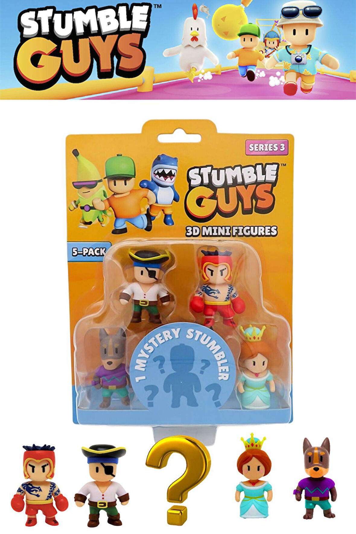 Stumble Guys 5 li Mini Figür Seti Seri 3 - 5 CM - Model 1