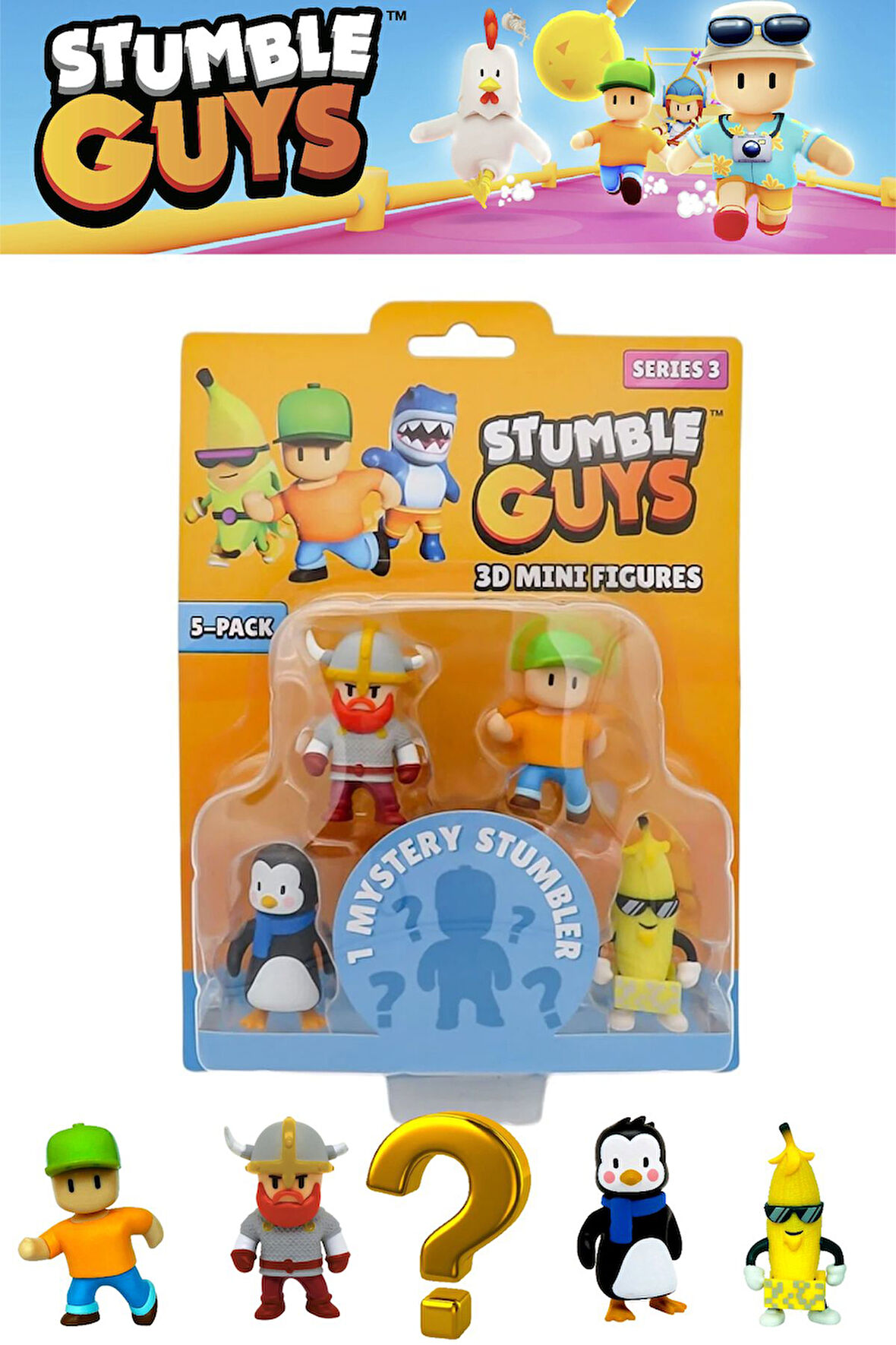 Stumble Guys 5 li Mini Figür Seti Seri 3 - 5 CM - Model 2