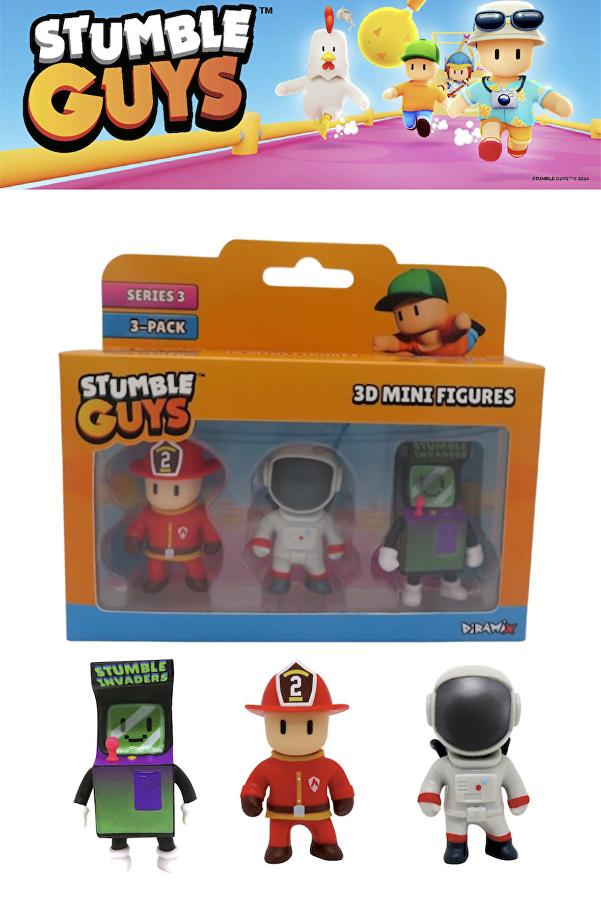Stumble Guys 3 lü Mini Figür Seti Seri 3 - 5 CM - Model 3