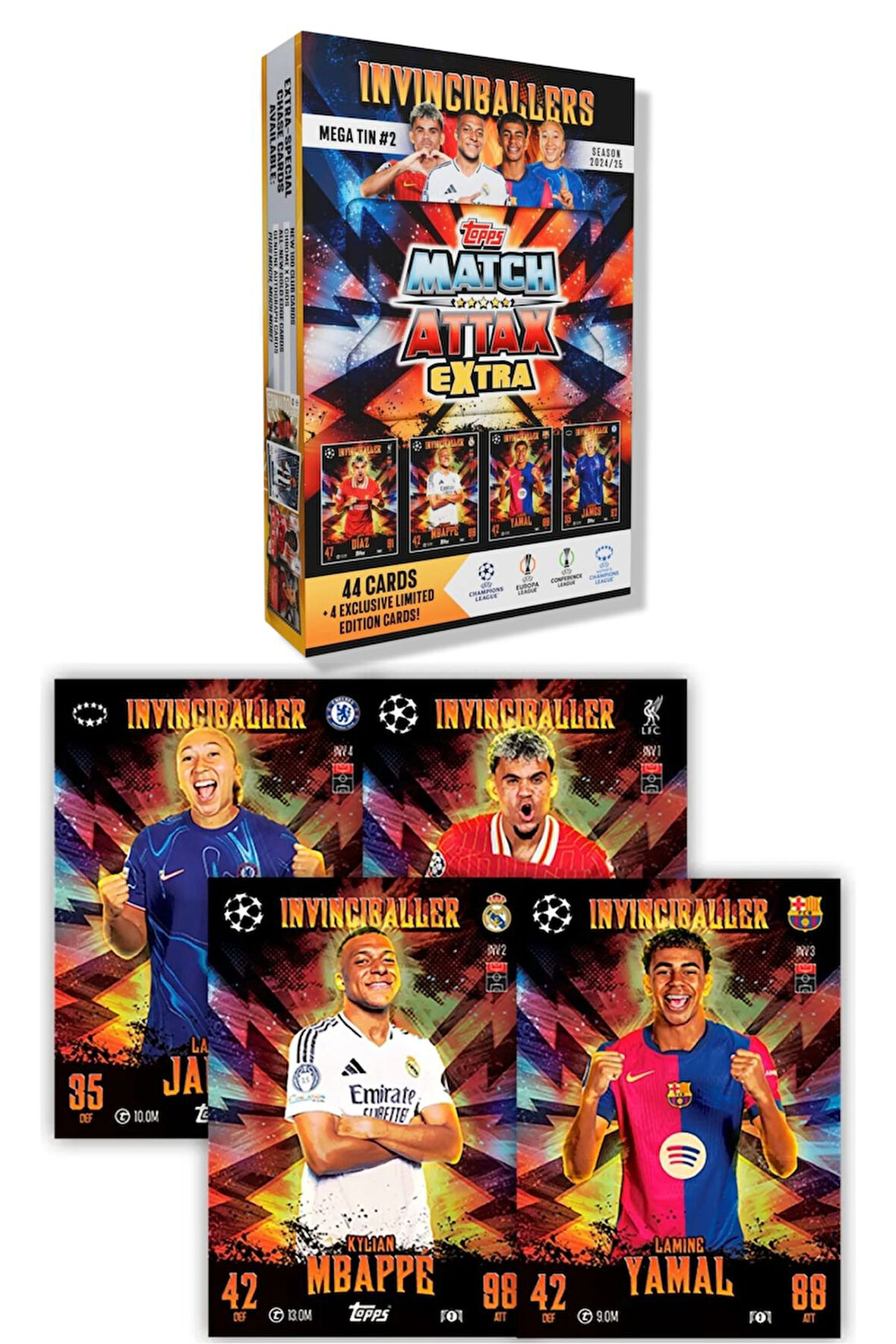 Match Attax Extra - Metal Kutulu Futbolcu Kartı Mega Tin 2 The Invinciballers