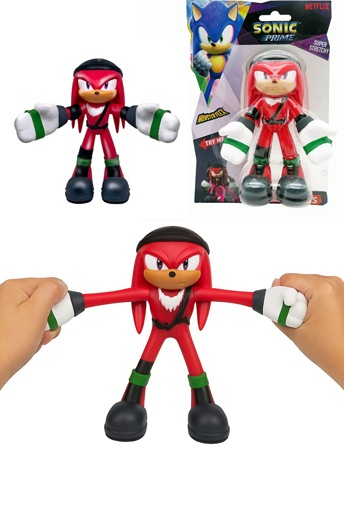 Netflix Sonic Prime Monster Flex Yumuşak Esnek Uzayan Strech Figür KNUCKLES - 14 CM