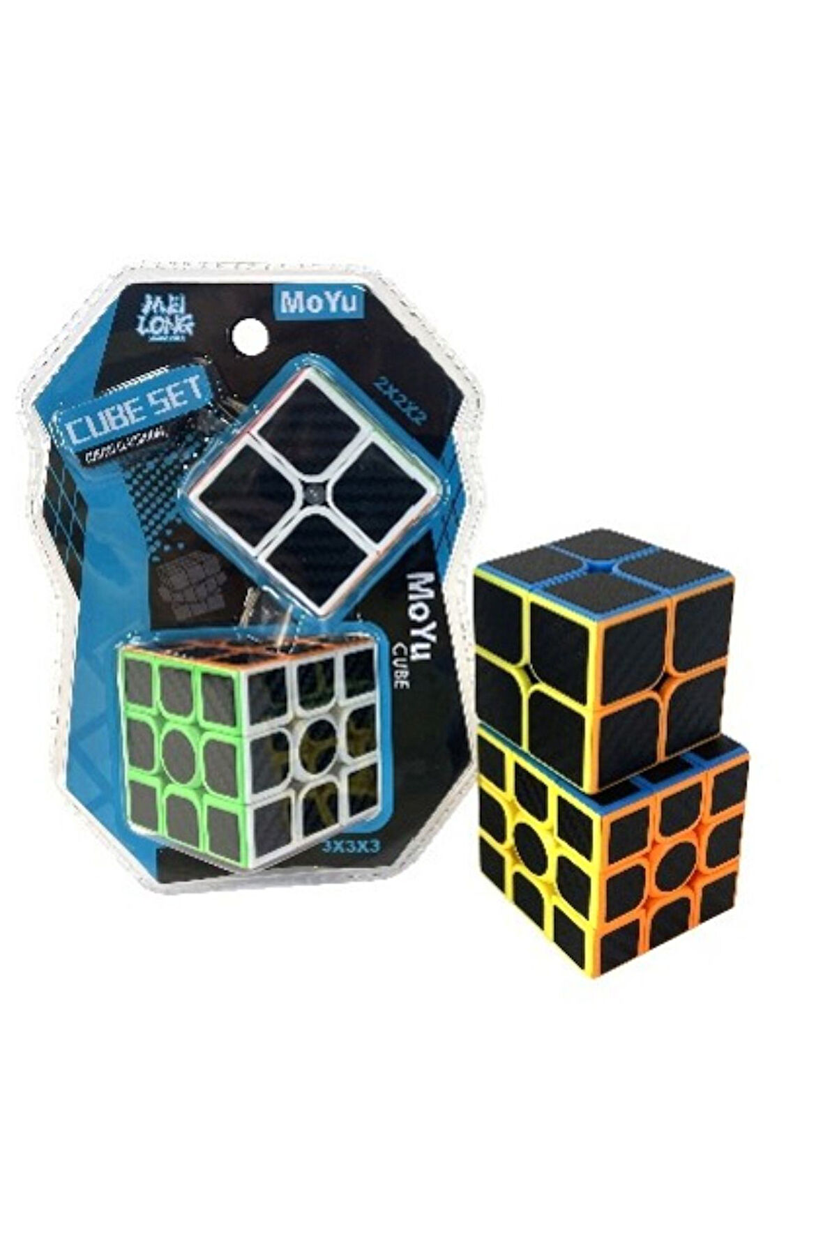 Moyu 3x3 & 2x2 Fiber Karbon Küp Set Zeka Küpü Akıl Küpü Rübik Küp