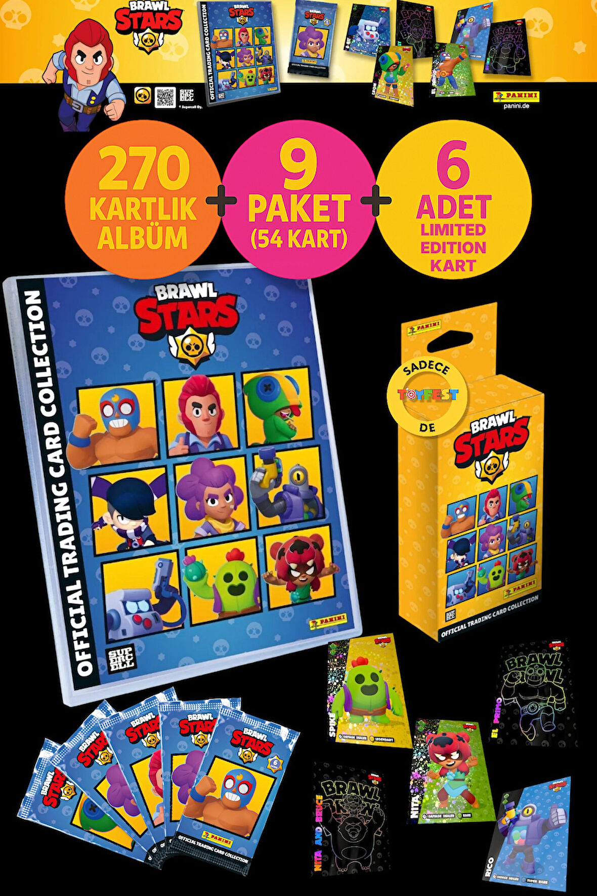 Brawl Stars Panini Resmi Başlangıç Seti ve Özel Seri Kart Kutusu MEGA SET!...