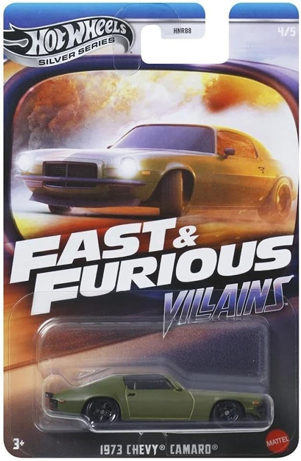 HotWheels Silver Series Fast Furious Villains 1973 Chevy Camaro Koleksiyonluk Model Araba 1:64 Ölçek