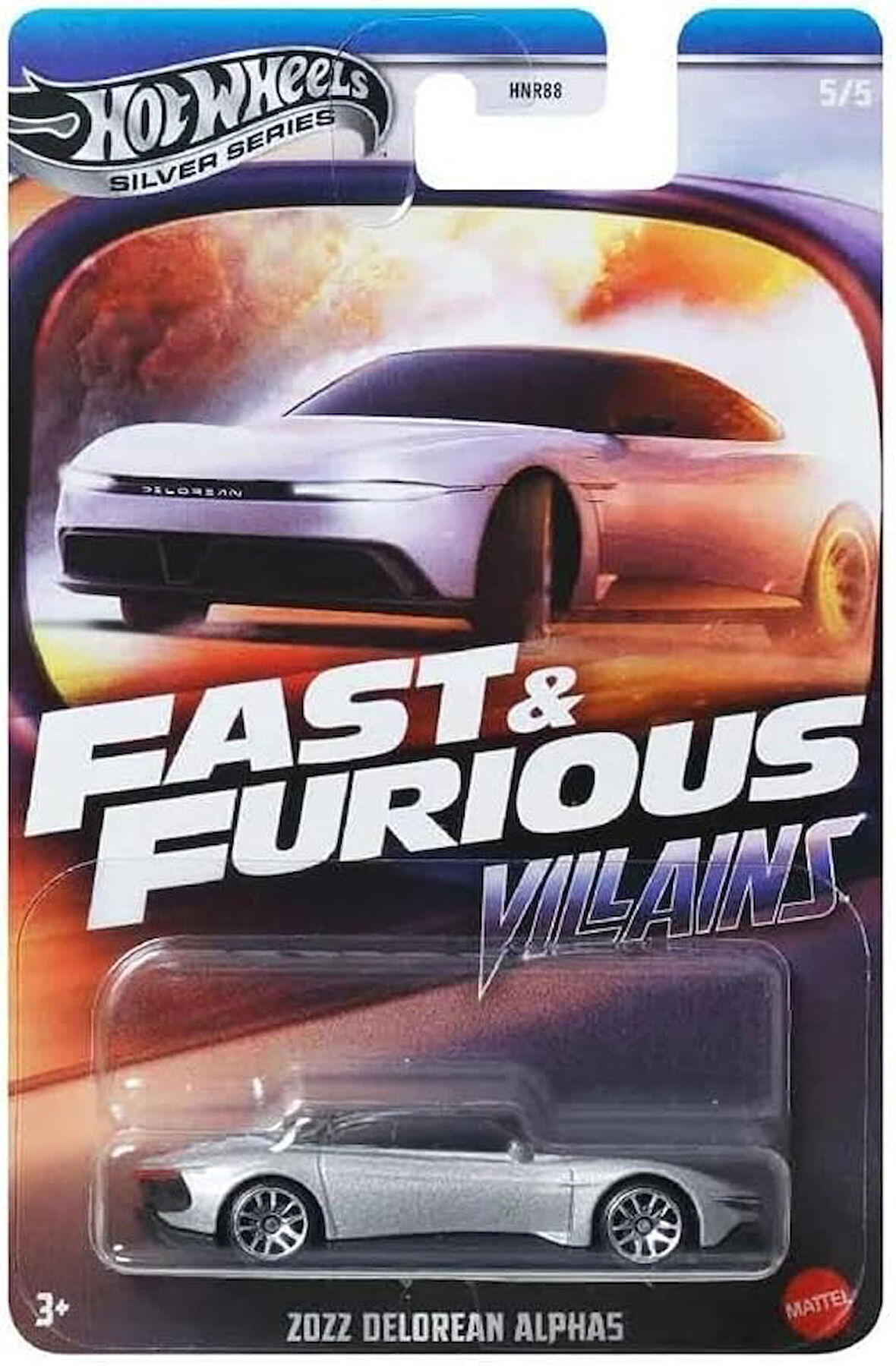 HotWheels Silver Series Fast Furious Villains 2022 Delorean Aplhas Koleksiyonluk Model Araba 1:64