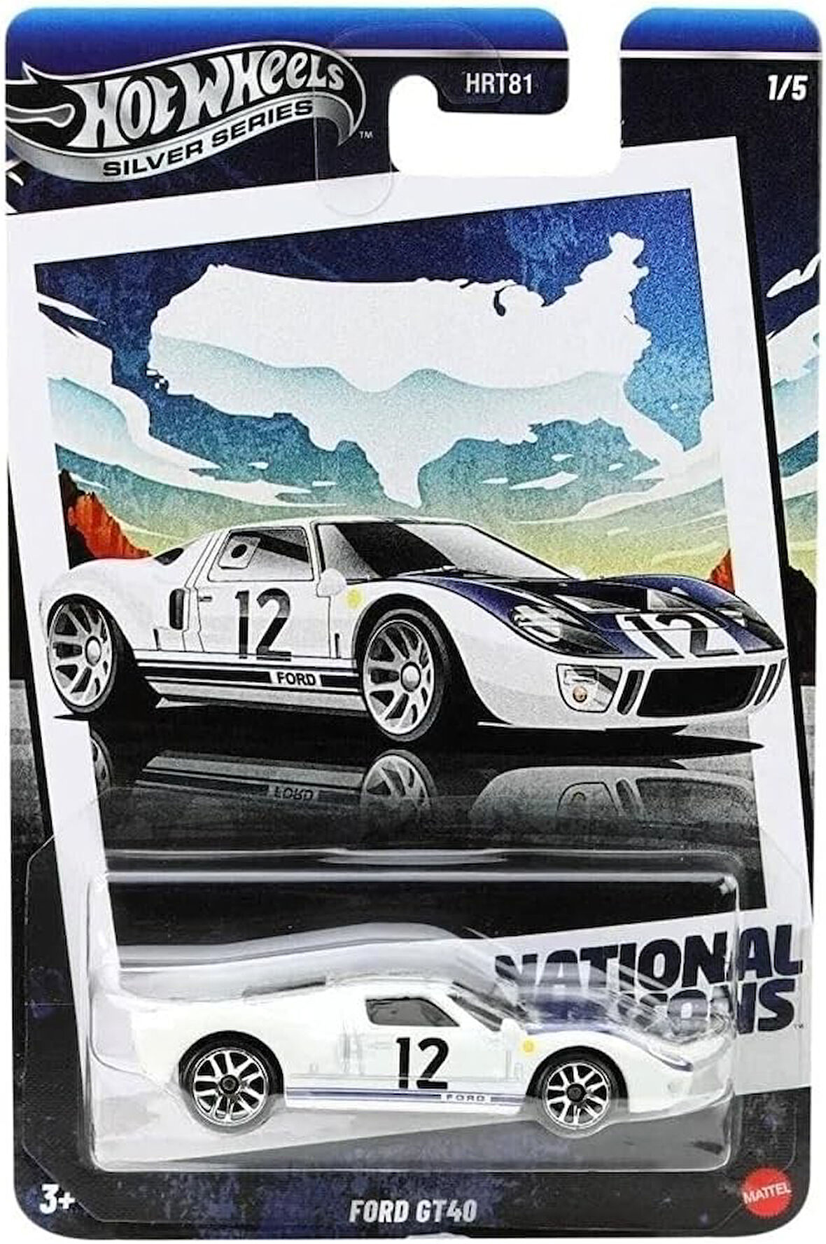 HotWheels Silver Series National Icons Ford GT40 Koleksiyonluk Model Araba 1:64