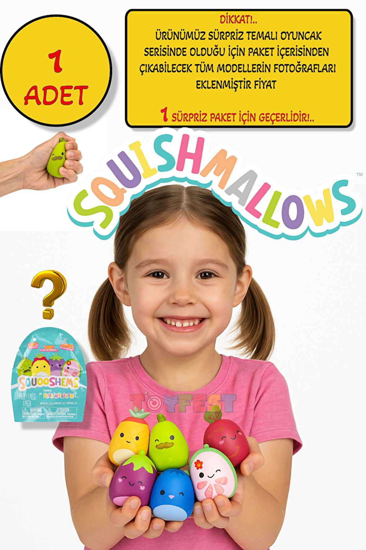 Squishmallows Squooshems – 1 Adet - 6.5 CM Sürpriz Yumuşacık Koleksiyon Oyuncağı Seri 12