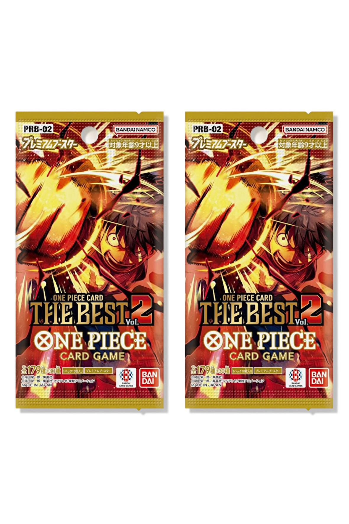 2 Paket Bandai One Piece Card Game The Best Premium Booster Pack PRB-02 Japonca – 20 Kart