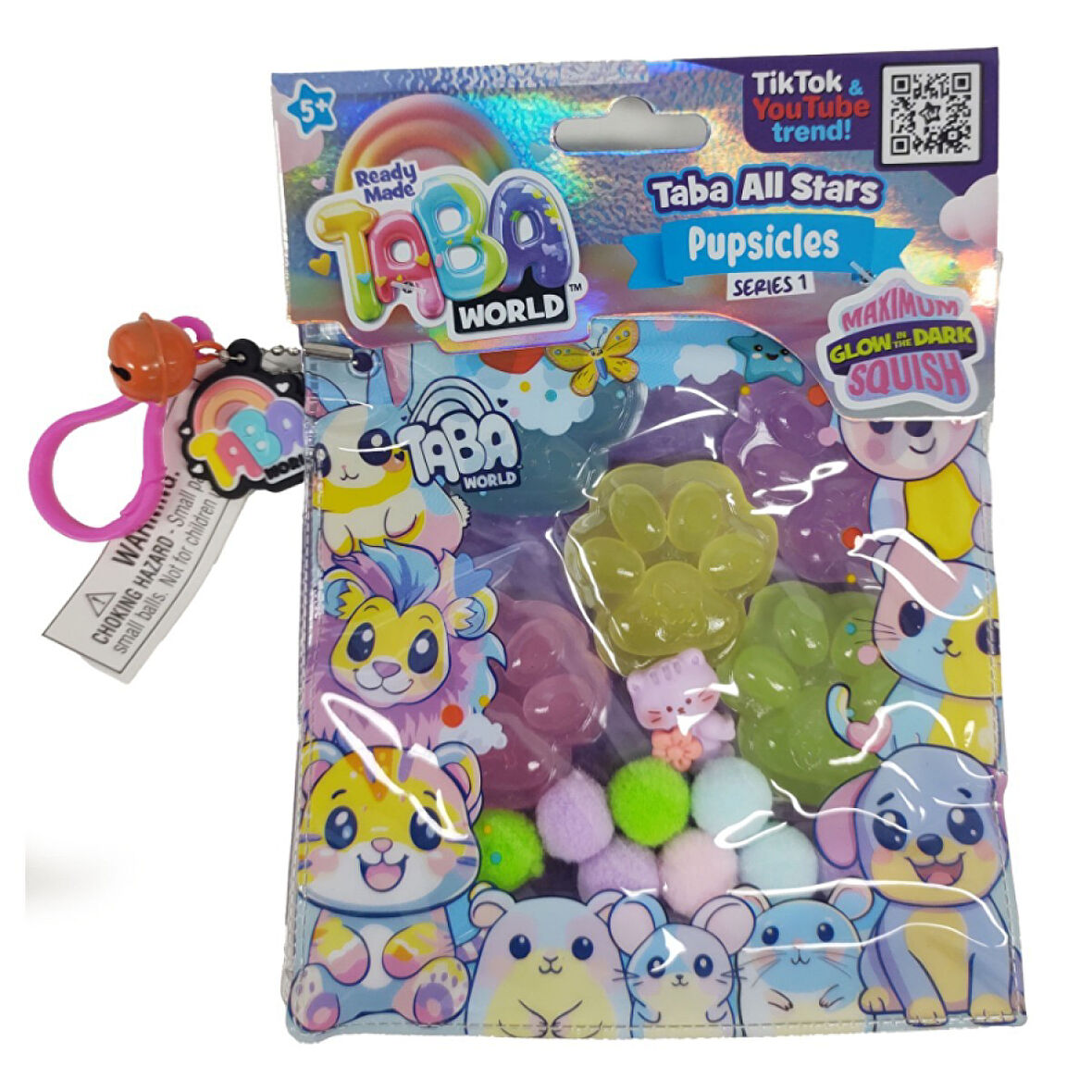 Taba World Pupscicles Glow Şeffaf Dondurma Squishy Oyuncak Seri 1 Pom Pomlu