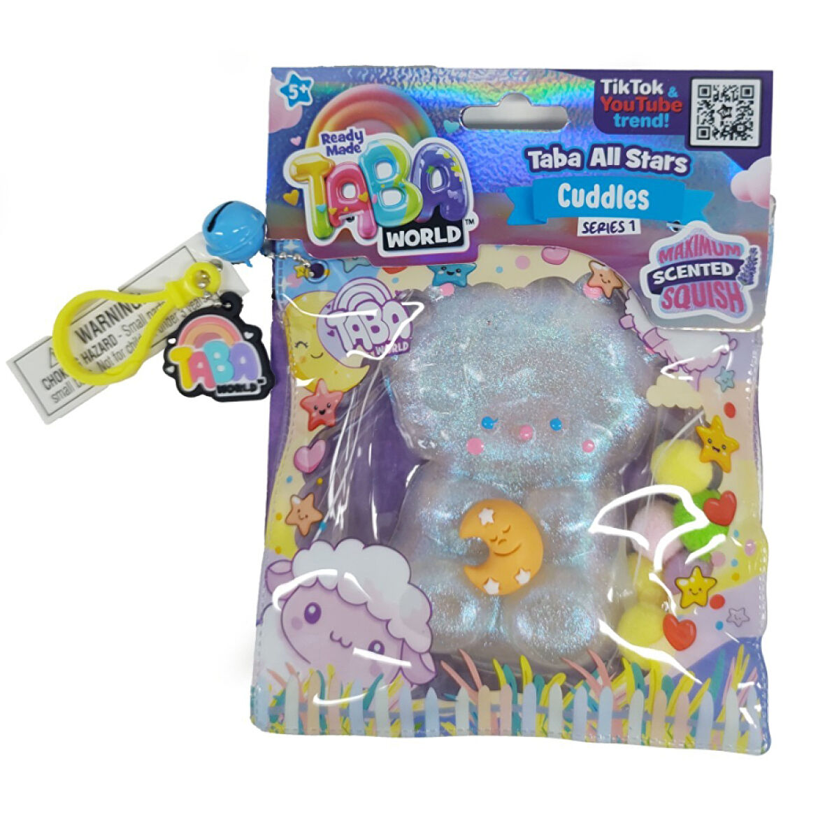Taba World Cuddles Simli Bulut Squishy Oyuncak Seri 1 Pom Pomlu ve Anahtarlıklı