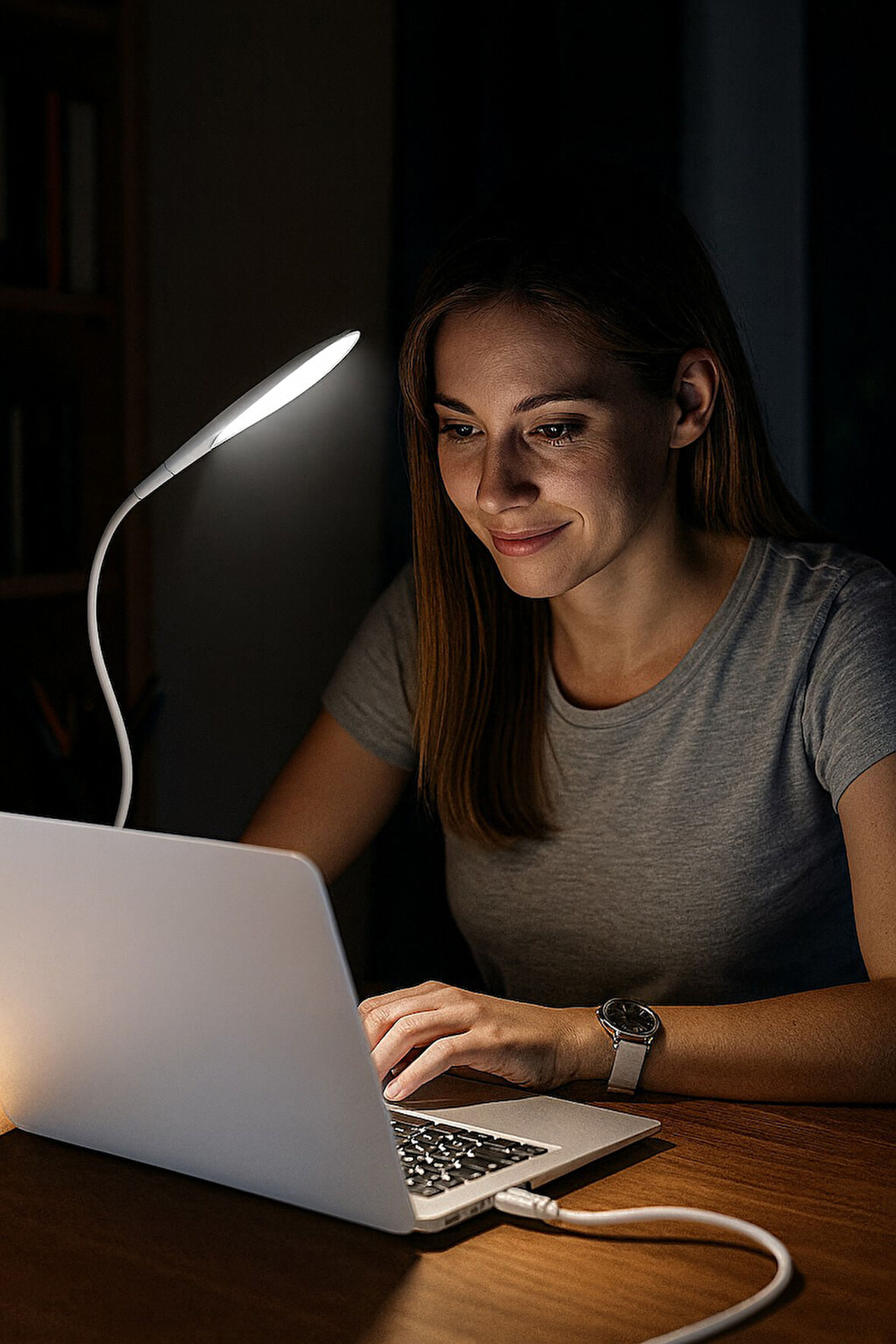 Bilgisayar Usb Led Okuma Lambası 14 Led 3 Kademe Dokunmatik Kısılabilir Işık 360° Esnek Kuğu Boynu