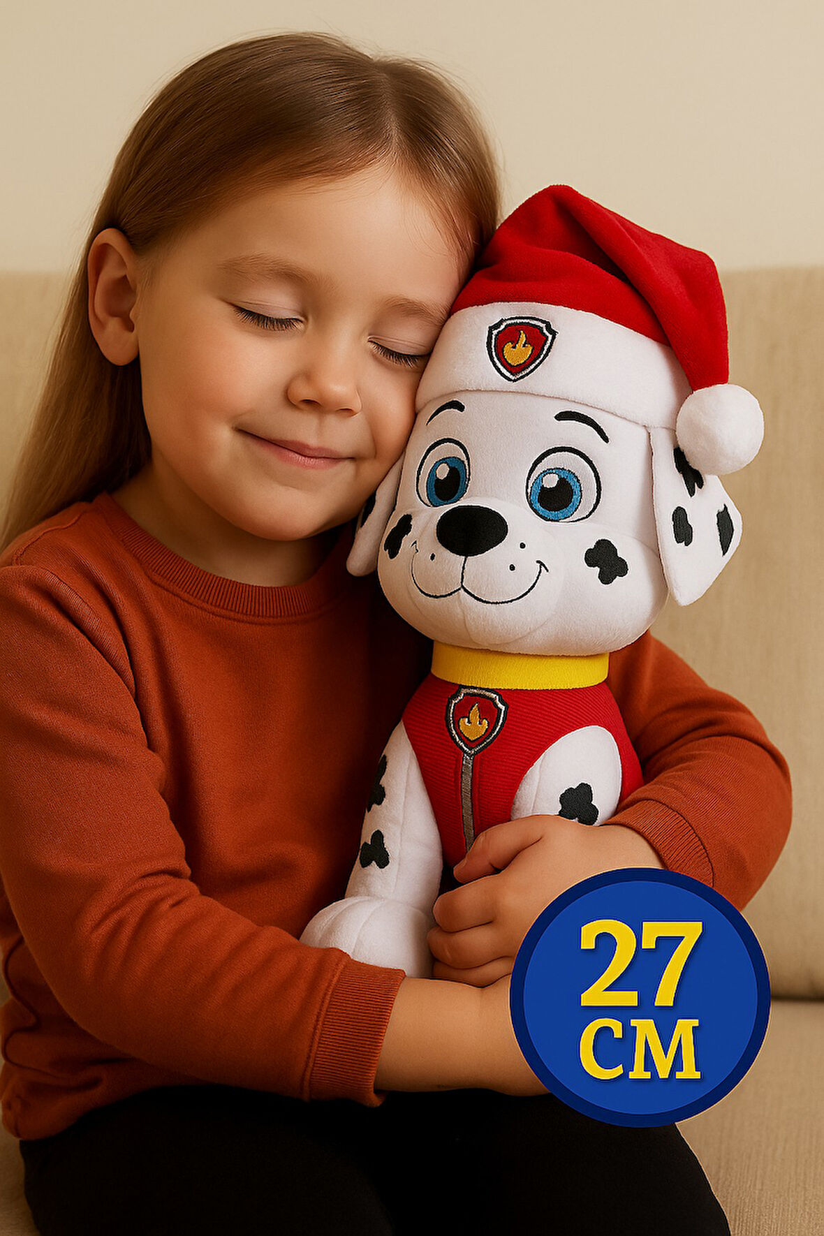 Paw Patrol Yılbaşı Serisi Marshal 27 Cm Peluş Oyuncak İtfaiyeci Köpek
