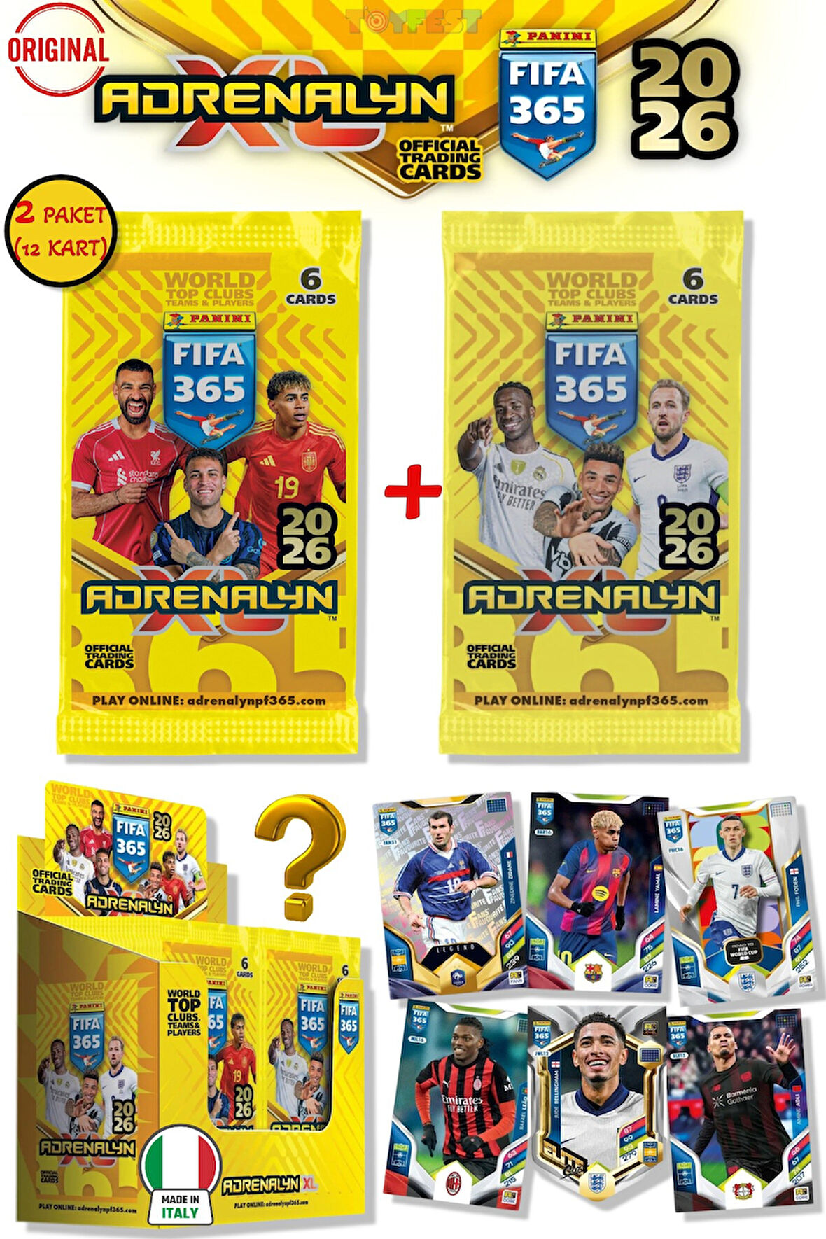 Panini Adrenalyn Fifa 365 - 2026 Official Trading Card Futbolcu Kartları - 2 PAKET (12 KART)