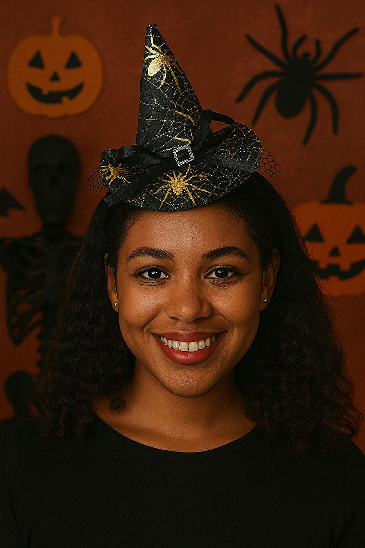 Cadı Şapkalı Halloween Parti Tacı Tüllü Sarı Altın Renk Cadılar Bayramı Aksesuarı