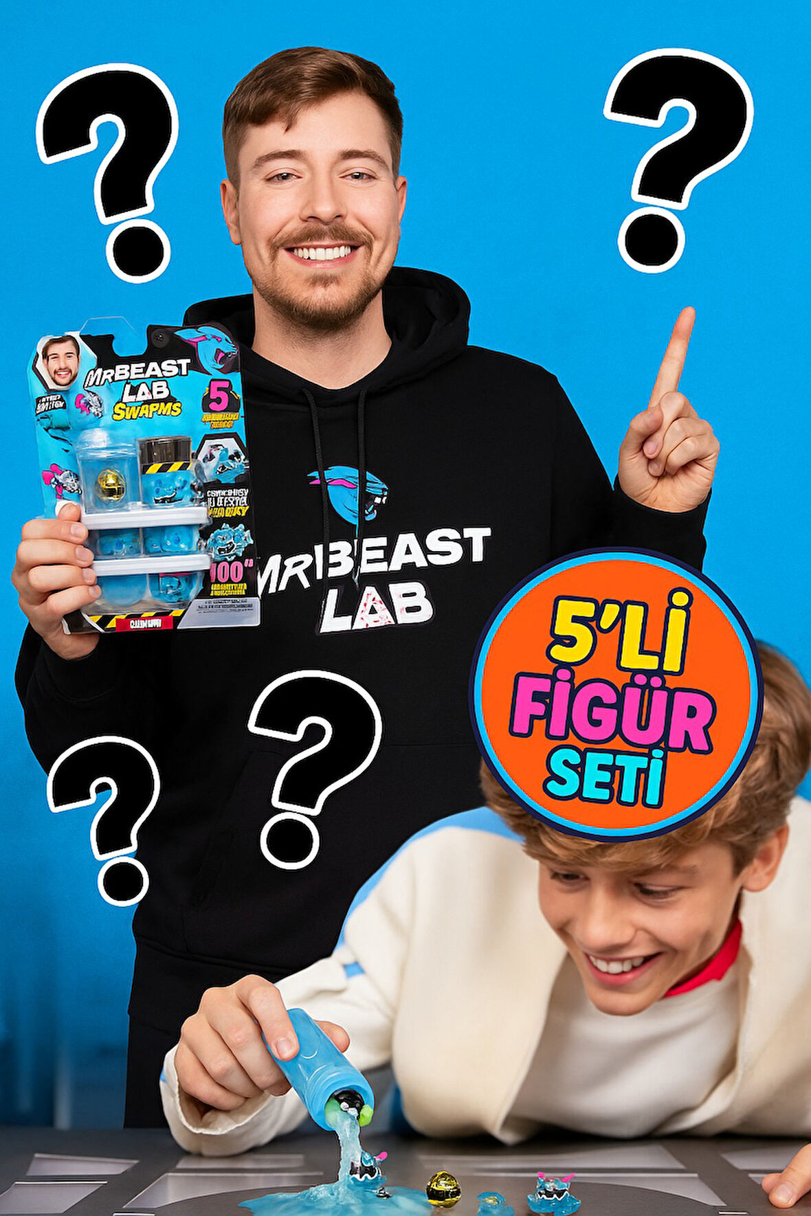 MrBeast Lab Swarms Deney Seti 5 Sürpriz Figür İçerir Su Ekle Çalkala Keşfet Koleksiyon Oyuncak 2.5cm