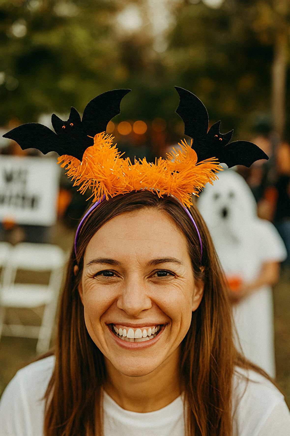 Karanlık Yarasa Tac Parlak Turuncu Parti Aksesuar Halloween Cadılar Bayramı Kadın Kostüm Tacı