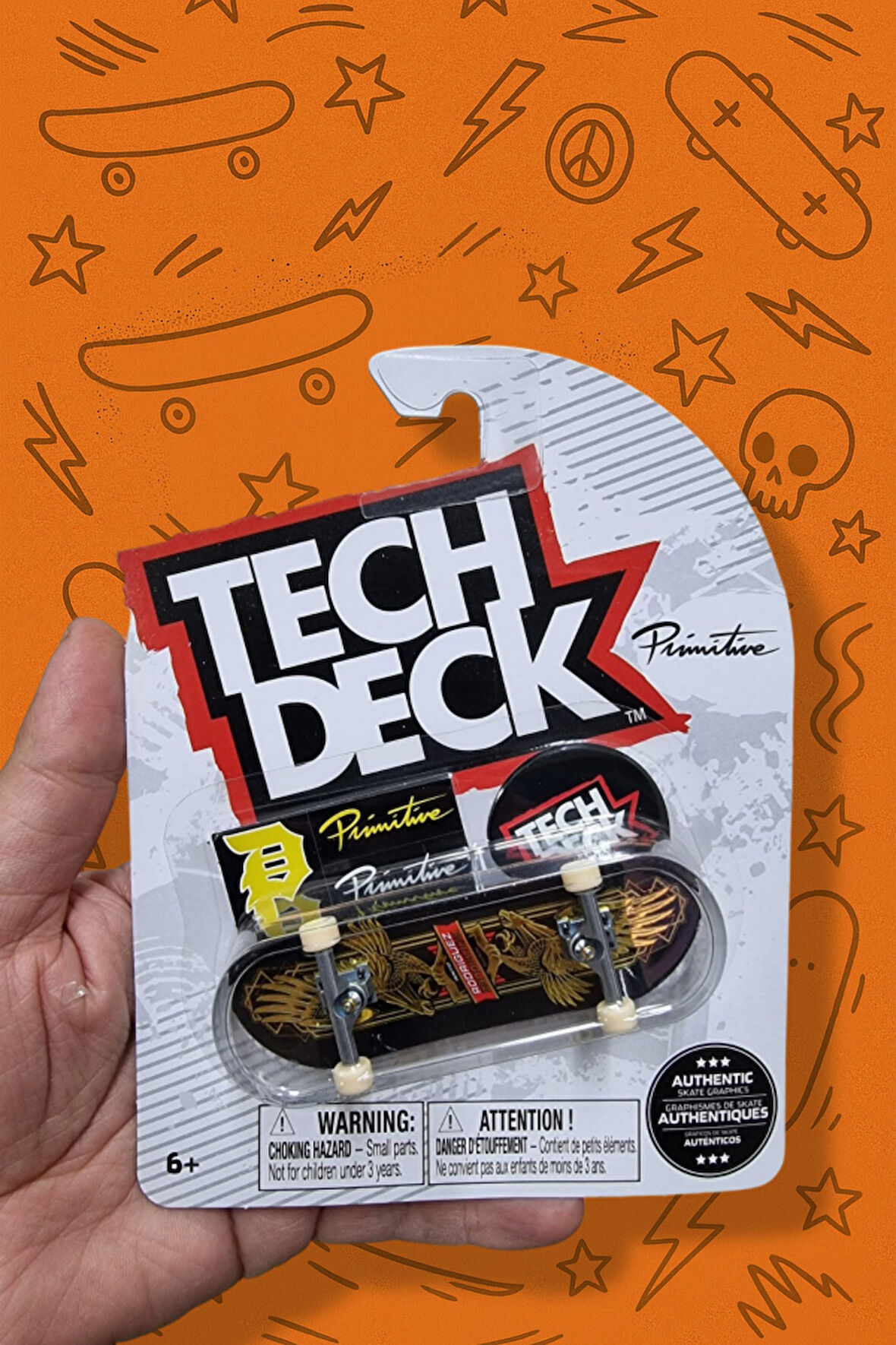 Tech Deck – Primitive Skate – Altın Siyah Ejderha Grafik – Parmak Kaykay