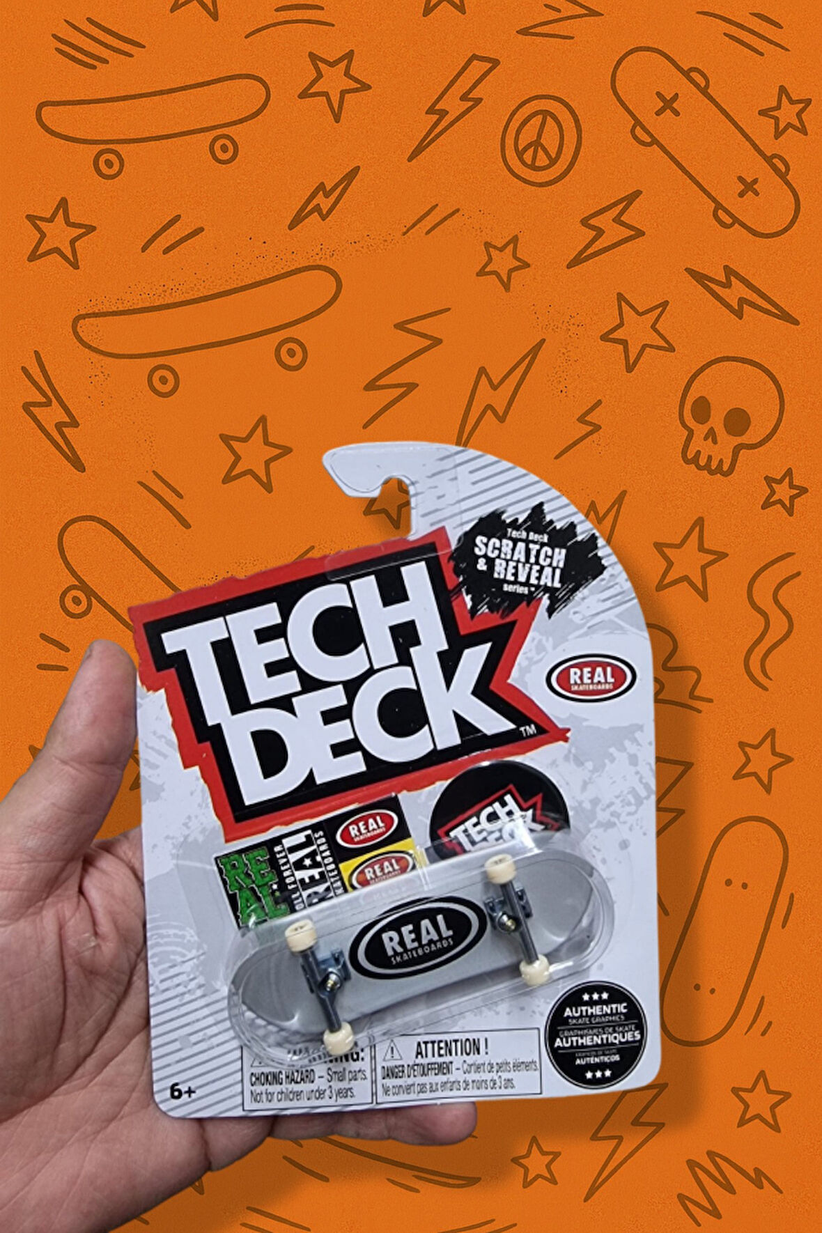 Tech Deck – Real Skateboards – Beyaz Gri Klasik Seri – Tekli Parmak Kaykay